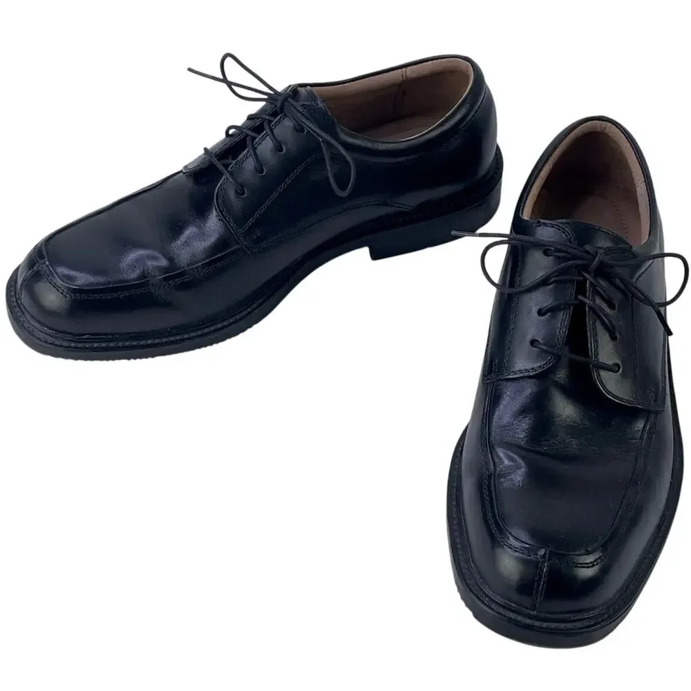 Men’s Florsheim Midtown Plain Toe Oxford Leather Black Lace Up Cushioned Sz 8.5